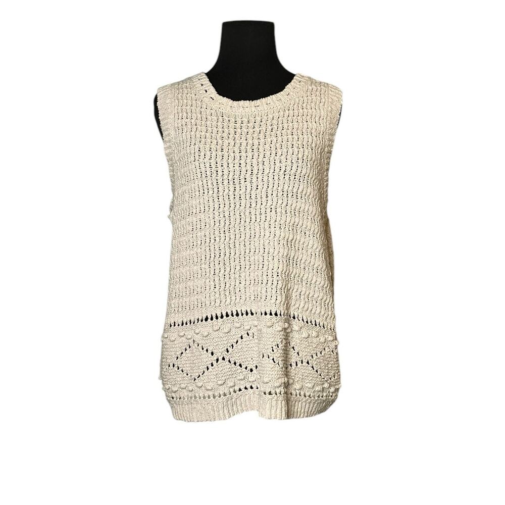 Universal Thread cream knit sleeveless top size Large